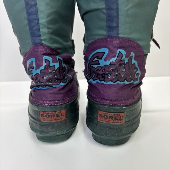 VTG 90s Sorel Womens Freestyle Tall Snow Boots Felt Liner Retro Gorpcore Sz 8 - Picture 8 of 11